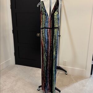 Jovani Multi Color Sequin Jumpsuit